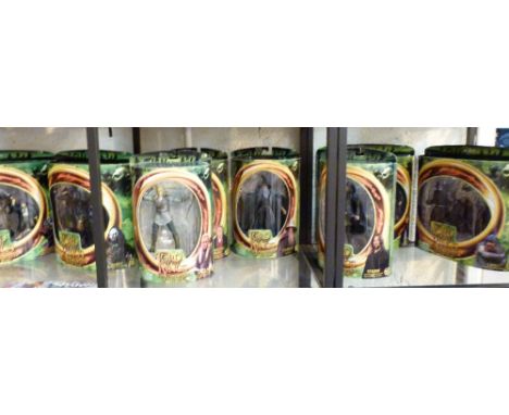 LORD OF THE RINGS FIGURES. Nine Toybiz Lord Of The Rings Fellowship Of The Ring figures - Ringwraith, Moira Orc, Lurtz, Legol