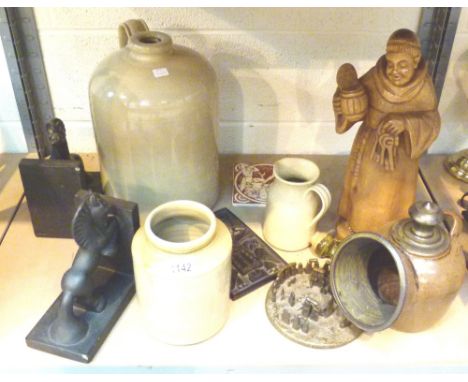 SHELF OF MIXED CERAMICS.  Shelf of mixed ceramics Including Stonehenge