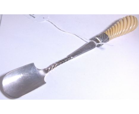 IVORY CHEESE SCOOP. Vintage c1920s ivory handled cheese scoop