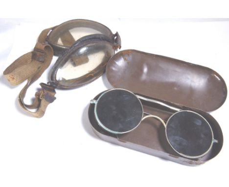 BRASS COMPASS. Stanley of London pocket compass in leather case