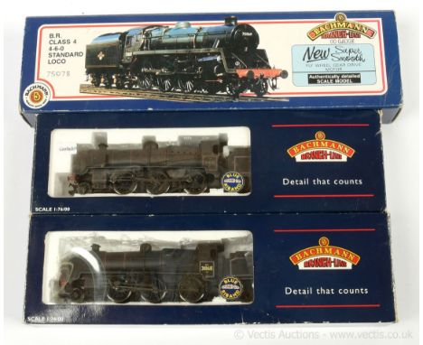 Bachmann OO Gauge BR Steam Locos (renumbered and extra detail added), 4-6-0 lined black Standard Class 4 No.75078, loco has b