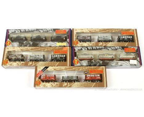 Bachmann OO Gauge Coal Trader Classic Wagon Packs consisting of Ref 37-666 Esso Tankers weathered, Ref 37-080J Cardiff Privat