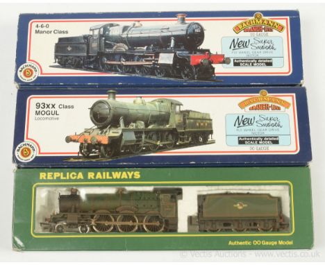 OO Gauge BR (GWR) green livery Steam Locos that have been weathered and detailed comprising Bachmann 31-301 4-6-0 Manor Class