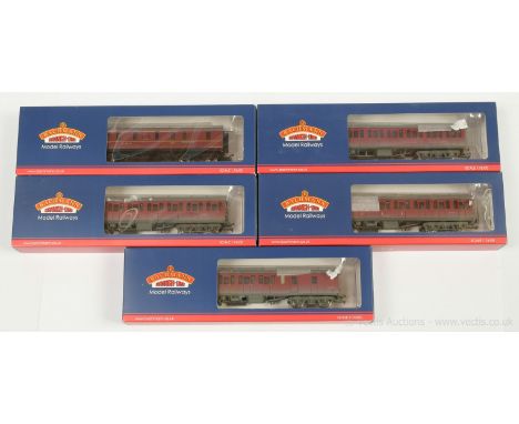Bachmann OO Gauge Passenger Coaches comprising 4 x  BR crimson factory weathered Mk.1 Suburban Coaches (34-608 Open 2nd, 34-6