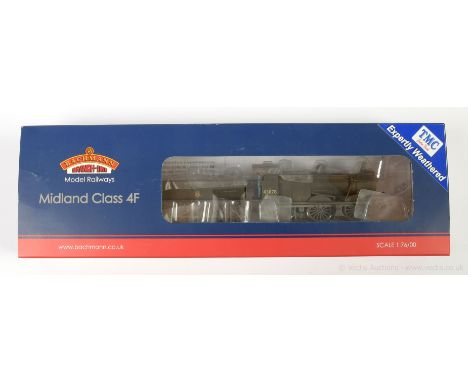 Bachmann OO Gauge 31-881 0-6-0 BR black 4F Class Loco renumbered 43878, loco has been weathered by TMC Model Shop and sticker