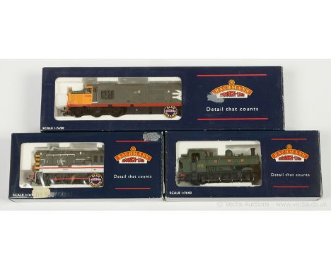 Bachmann OO Gauge Steam and Diesel Locos comprising 32-200B 0-6-0 GWR green 8750 Class Pannier Tank No.3715, 32-379 Co-Co Rai