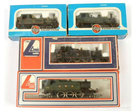 OO Gauge Steam Locos comprising Airfix 54153 0-4-2 BR lined green 14XX Autotank No.1466, 54152 0-4-2 GWR unlined green 14XX A