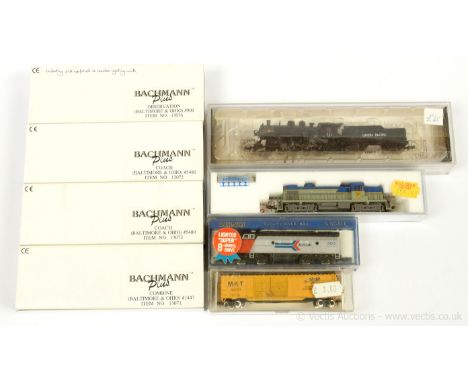 Bachmann / Kato N Gauge American Outline group of Diesel, Steam and Passenger Rolling Stock quantity consisting of Bachmann S