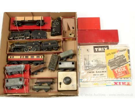 Trix Twin 3-rail Locos, Rolling Stock and Accessories to include 4-4-0 BR black Compound Loco No.41135 (loco is distressed wi