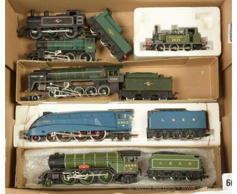 OO Gauge unboxed Steam Locos comprising Bachmann 2-6-2 LNER lined apple green V2 Class No.4844 "Coldstreamer", Dapol 0-6-0 So