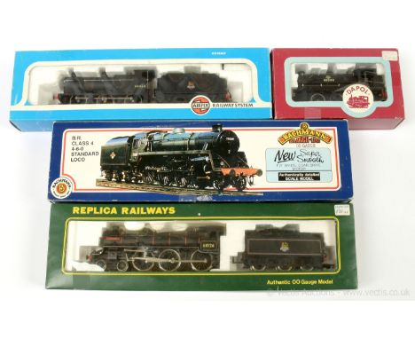 OO Gauge BR Steam Locos comprising Bachmann 31-105 4-6-0 lined black Standard Class 4 No.75078, Replica Railways 11011 4-6-0 