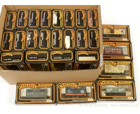 Mainline OO Gauge group of Goods Wagons consisting of Ref 37175 7-plank Bass, 37404 Diamond, 37428 Emlyn, 37-129 CWS, 37408 H
