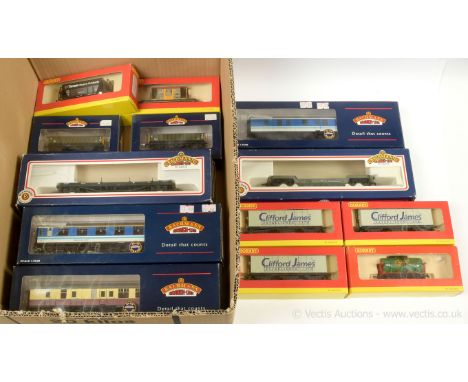 OO Gauge Passenger and Goods Rolling Stock comprising Bachmann 2 x BR crimson and cream Mk.1 Passenger Coaches (39-077 BSK an