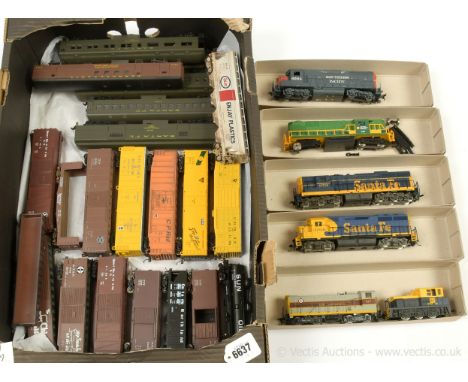 Rivarossi / Atlas and other Commercial manufacturers American Outline HO Scale Diesel Locomotives and Rolling Stock a quantit