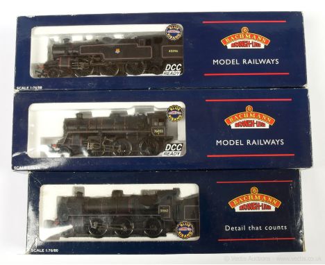Bachmann OO Gauge BR lined black Steam Locos comprising 32-950 2-6-0 Standard Class 4MT No.76053, 32-876 2-6-4 Fairburn Tank 