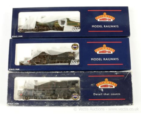 Bachmann OO Gauge trio of BR Steam Outline Locomotives consisting of Ref 32-585 2-6-0 Loco and Tender Ivatt Class 4 in BR bla