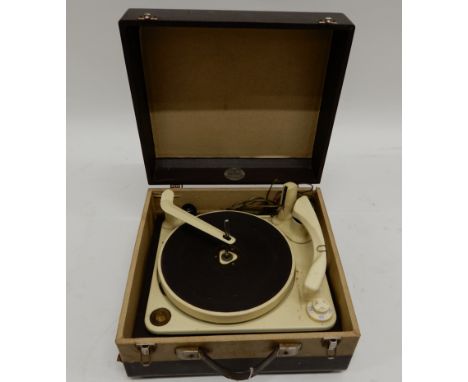 An Antoria Monarch BSR three speed portable record player (af) Condition Report: Available upon request