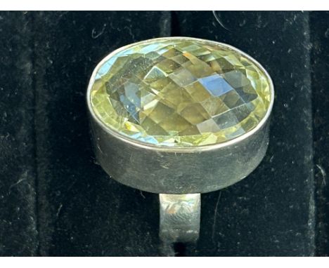 Large silver ring Size R