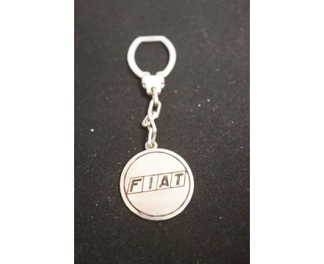 Silver Fiat car key ring
