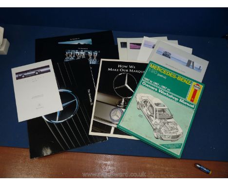 An official Mercedes Benz factory car production Program Card (1946 - 1971), nine Mercedes Benz showroom Brochures 1989 - 199