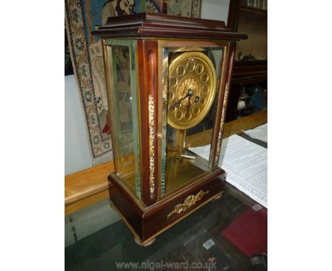 A fine quality Walnut and bevelled plate glass cased bracket/mantel clock, the Paris made two-train movement striking the hou