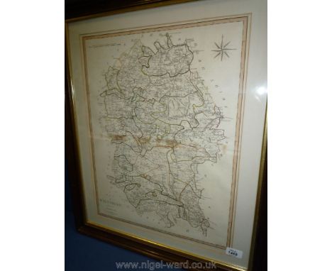 A 20th c. framed Map of Wiltshire