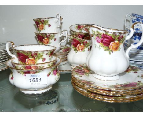 A part Royal Albert 'Old Country Rose' tea service.