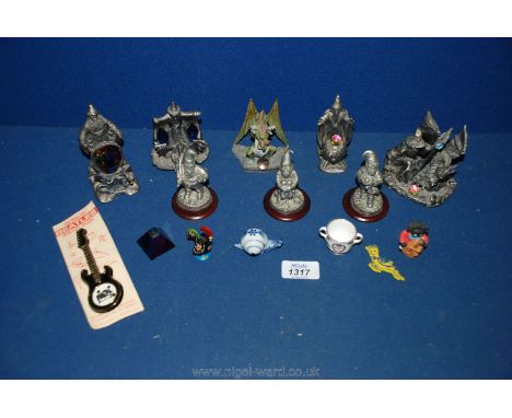 Eight mystic legends, beetle jewellery brooch, Spode miniature cup, prism, etc.