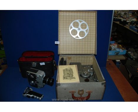 A quantity of miscellaneous including a 8mm Cine camera," Max 85E" auto zoom in case with a film projector 8/16mm dual "Spect