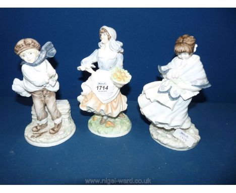 A Coalport figure 'Visiting Day' no: 7819 and a Coalport figure 'The Boy' no: 1789 and a Royal Worcester figure 'Rosie Pickin
