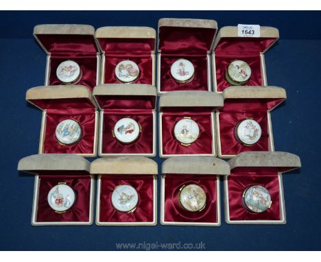 Twelve Crummles trinket Boxes, with Beatrix Potter theme.