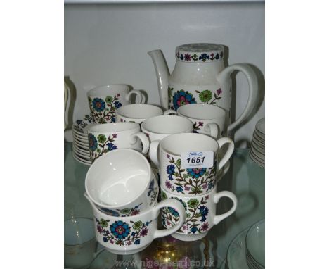 A Midwinter part coffee set 'Country Garden', some a/f.