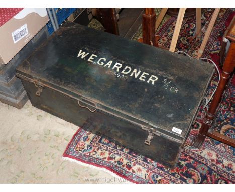 A Metal Trunk, belonging to Squadron Leader W.E. Gardner (Based in East Anglia, in an intelligence unit planning bombing raid