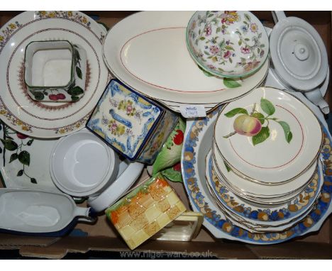 A quantity of china including Minton Haddon Hall bowl, British Anchor plates, butter dish, etc.
