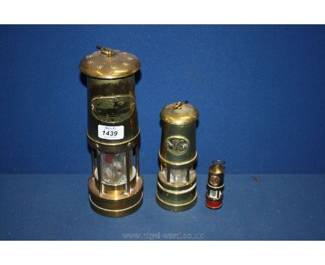 A Miner's Lamp by E. Thomas &amp; Williams, Aberdare, a musical Davy Lamp and Royal wedding souvenir