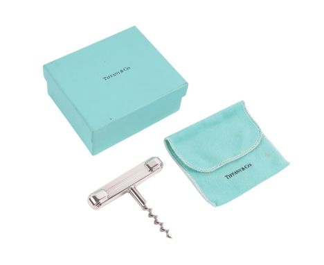 A Tiffany & Co. silver corkscrew, boxed.