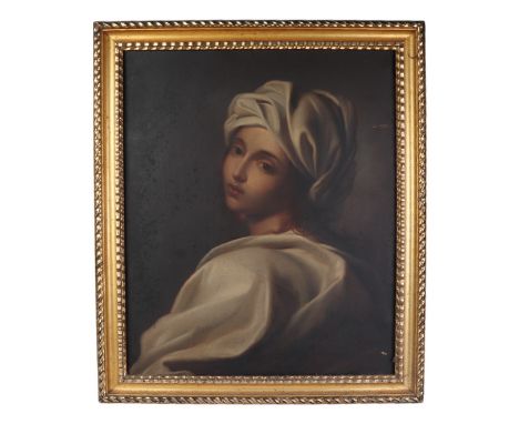After Guido Reni - Sibyl - head and shoulder portrait, oil on canvas, 48 by 60cms, framed.
