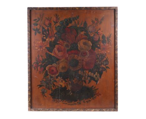 Continental school - A Floral Still Life - oil on panel, 79 by 68cms, within original painted frame.
