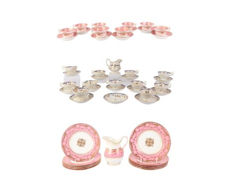 A Minton part tea set with gilt decoration, on a pink ground; together with a Victorian part tea set. Condition Report The Mi