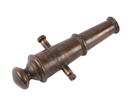 A 19th century bronze signalling cannon barrel, 19.5cms long.