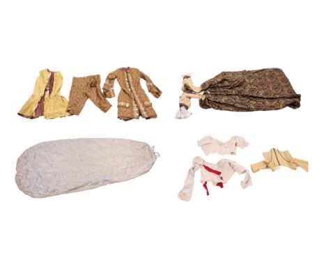 A collection of flamboyant period costume props purportedly from the 1977 film 'The Man in the Iron Mask', tailored in the la