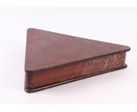 An Edwardian mahogany snooker triangle, 34cms wide.