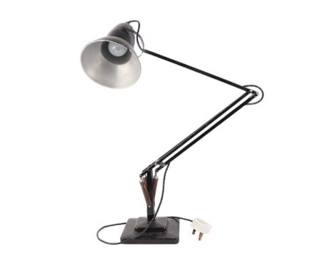 A Herbert Terry Anglepoise lamp on square stepped base.