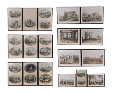 SIEGE OF LUCKNOW :  seventeen coloured lithograph prints,  by Clifford Henry Mecham, all framed and glazed (17)