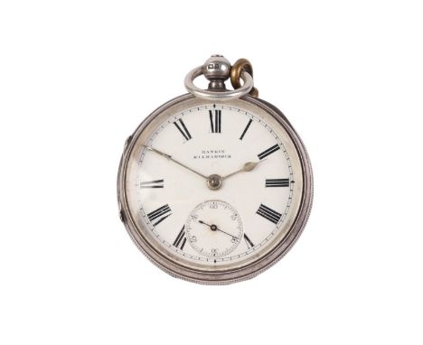 A Rankin key wound silver cased open faced pocket watch, the white enamel dial with Roman numerals and subsidiary seconds dia