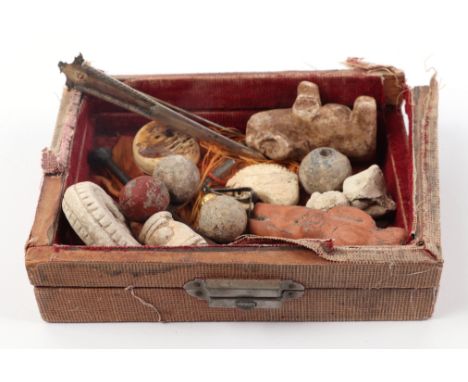 A small quantity of Roman, medieval and later items to include figure, brooch, arrow head and musket balls.  Provenance:  Fro