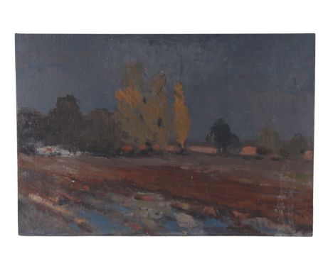Early 20th century British school - Autumn Landscape - oil on panel, 51 by 35cms, unframed.
