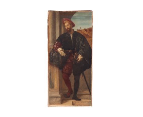 19th century Italian school - Portrait of a Gentleman in 16th Century Dress - with Roman numerals MDXXVI to lower right, wate