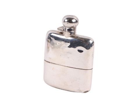 An Art Deco silver hip flask and cup, Chester 1932, 12.5cms high, 190g.Condition ReportThe cap closes tight and secure, there