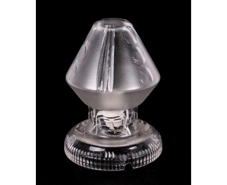 A Brierley cut glass table lamp, 26cms high; together with a brass lamp base, 55cms high (2).Condition ReportIn good conditio